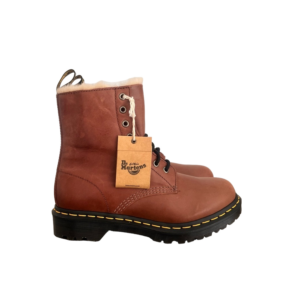 Dr. Martens 1460 Serena Faux Fur Lined Lace Up Women's Boot Size 8 #591